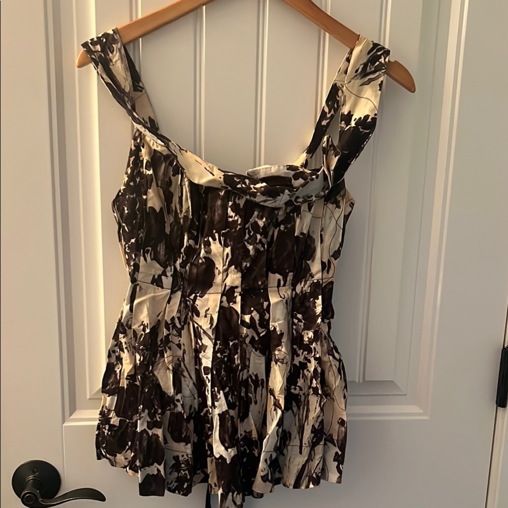 All Saints Elegant Brown and Cream Women's Top